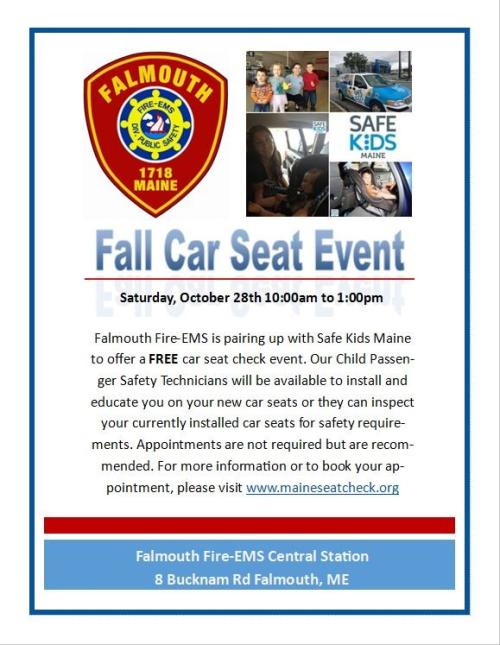 Car seat event flier