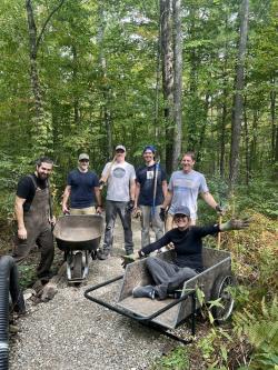 Land Trust Volunteers working on trail