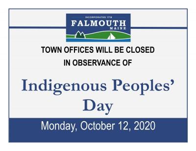 Town Offices Closed October 12