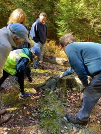 Hikers enjoying a tour of Falmouth Trails