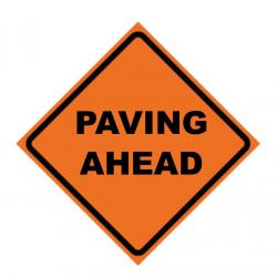 paving ahead sign