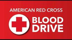 red cross blood drive sign