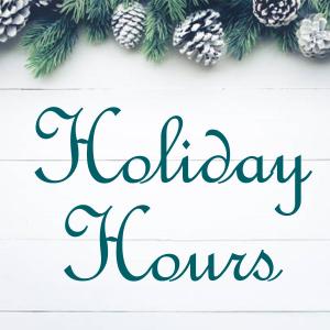 holiday hours sign